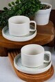 Set pentru ceai, Hermia, 858CMR2104, Portelan, Farfurie: 14 cm (2 bucăți), Multicolor