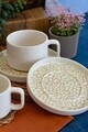 Set pentru ceai, Hermia, 858CMR2111, Portelan, Farfurie: 14 cm (2 bucăți), Multicolor