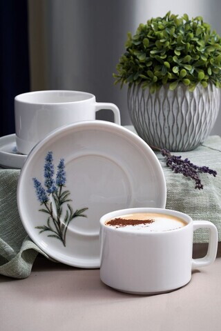 Set pentru ceai, Hermia, 858CMR2113, Portelan, Farfurie: 14 cm (2 bucăți), Multicolor