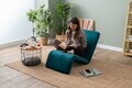 Fotoliu extensibil, Atelier del Sofa, 859FTN2359, Metal, Verde petrol