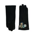Manusi dama, Art of Polo, Flower, 23 cm, lana/poliester, negru