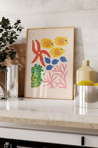 Tablou decorativ, 109513, Lemn masiv, Sticla PVC, Multicolor
