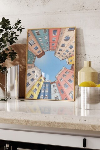 Tablou decorativ, 109535, Lemn masiv, Sticla PVC, Multicolor