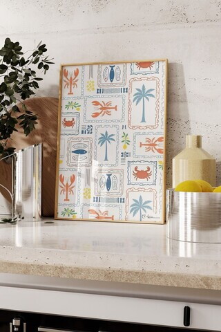 Tablou decorativ, 109696, Lemn masiv, Sticla PVC, Multicolor