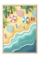 Tablou decorativ, 109759, Lemn masiv, Sticla PVC, Multicolor