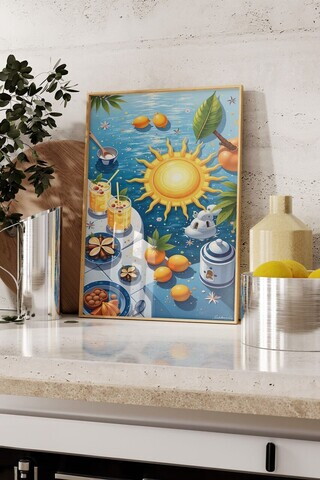 Tablou decorativ, 109764, Lemn masiv, Sticla PVC, Multicolor