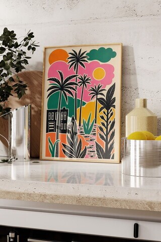 Tablou decorativ, 109769, Lemn masiv, Sticla PVC, Multicolor