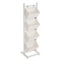 Organizator pentru baie cu 4 cosuri Versa, 35 x 35 x 125 cm, lemn/ratan/bumbac