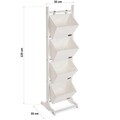 Organizator pentru baie cu 4 cosuri Versa, 35 x 35 x 125 cm, lemn/ratan/bumbac