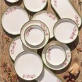 Set de mic dejun, Hermia, 868ARY1163, Ceramica, Bol pentru gem: 12,5 x 12,5 cm (4 bucăți), Verde