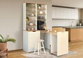 Dulap de bar pentru cafea si scaun (3 piese), Hanah Home, Flexa, PAL, Stejar / Crem