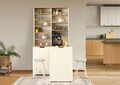 Dulap de bar pentru cafea si scaun (3 piese), Hanah Home, Flexa, PAL, Stejar / Crem
