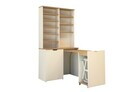 Dulap de bar pentru cafea si scaun (3 piese), Hanah Home, Flexa, PAL, Stejar / Crem
