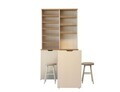 Dulap de bar pentru cafea si scaun (3 piese), Hanah Home, Flexa, PAL, Stejar / Crem
