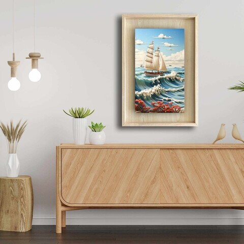 Tablou decorativ, Ahsakca, Lemn masiv, Fundal: 100% MDF de arțar (grosime: 2,7 mm) Vopsea: 100% MDF (grosime: 5 mm), Multicolor