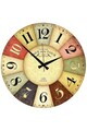 Ceas de perete, Huhuas00028, MDF, Dimensiune: 50 x 50 cm (1 bucată), Multicolor