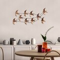 Decoratiune de perete, Flock of Swallows 1, Metal, Dimensiuni: 45 x 104 x 8 cm, Multicolor