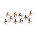 Decoratiune de perete, Flock of Swallows 1, Metal, Dimensiuni: 45 x 104 x 8 cm, Multicolor