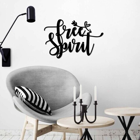 Decoratiune de perete, Free Spirit, Metal, Dimensiuni: 56 x 37 cm , Negru