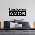 Decoratiune de perete, Omnia Vincit Amor 1, Metal, Dimensiune: 60 x 30 cm, Negru