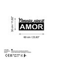 Decoratiune de perete, Omnia Vincit Amor 1, Metal, Dimensiune: 60 x 30 cm, Negru
