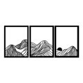 Decoratiune de perete, Colline-1, Metal, (Grosime: 1,5 mm), Negru