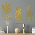 Decoratiune de perete, Cactus-2, Metal, (Grosime: 1,5 mm), Auriu