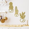 Decoratiune de perete, Cactus-2, Metal, (Grosime: 1,5 mm), Auriu