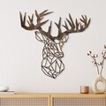 Decoratiune de perete, Rusty Deer 2, Metal, Dimensiune: 49 x 50 cm, Maro antichizat