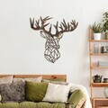 Decoratiune de perete, Rusty Deer 2, Metal, Dimensiune: 49 x 50 cm, Maro antichizat