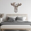 Decoratiune de perete, Rusty Deer 2, Metal, Dimensiune: 49 x 50 cm, Maro antichizat