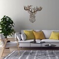 Decoratiune de perete, Rusty Deer 2, Metal, Dimensiune: 49 x 50 cm, Maro antichizat