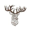 Decoratiune de perete, Rusty Deer 2, Metal, Dimensiune: 49 x 50 cm, Maro antichizat