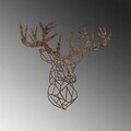Decoratiune de perete, Rusty Deer 2, Metal, Dimensiune: 49 x 50 cm, Maro antichizat
