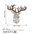 Decoratiune de perete, Rusty Deer 2, Metal, Dimensiune: 49 x 50 cm, Maro antichizat