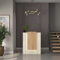 Masa de receptie, Hanah Home, MA104, 90x110x40 cm, PAL melaminat, Travertin / Nuc