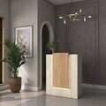 Masa de receptie, Hanah Home, MA104, 90x110x40 cm, PAL melaminat, Travertin / Nuc