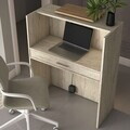 Masa de receptie, Hanah Home, MA104, 90x110x40 cm, PAL melaminat, Travertin / Nuc
