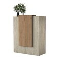 Masa de receptie, Hanah Home, MA104, 90x110x40 cm, PAL melaminat, Travertin / Nuc