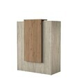 Masa de receptie, Hanah Home, MA104, 90x110x40 cm, PAL melaminat, Travertin / Nuc
