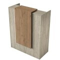 Masa de receptie, Hanah Home, MA104, 90x110x40 cm, PAL melaminat, Travertin / Nuc