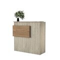 Masa de receptie, Hanah Home, MA105, 110x110x40 cm, PAL melaminat, Travertin / Nuc