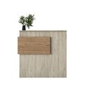 Masa de receptie, Hanah Home, MA105, 110x110x40 cm, PAL melaminat, Travertin / Nuc
