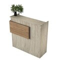 Masa de receptie, Hanah Home, MA105, 110x110x40 cm, PAL melaminat, Travertin / Nuc