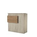Masa de receptie, Hanah Home, MA105, 110x110x40 cm, PAL melaminat, Travertin / Nuc