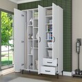 Dulap de baie, Hanah Home, KC105, 120x198.6x45 cm, PAL melaminat, Alb