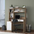Set birou si biblioteca, Hanah Home, HA126, 115x146x50 cm, PAL melaminat, Nuc/Alb