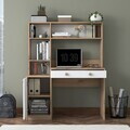Set birou si biblioteca, Hanah Home, HA126, 115x146x50 cm, PAL melaminat, Nuc/Alb