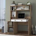 Set birou si biblioteca, Hanah Home, HA126, 115x146x50 cm, PAL melaminat, Nuc/Alb