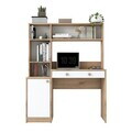 Set birou si biblioteca, Hanah Home, HA126, 115x146x50 cm, PAL melaminat, Nuc/Alb
